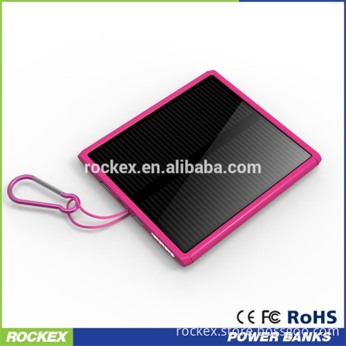 Dual USB Solar Power Bank 10000mah Mobile Solar Charger External Battery Charger with Carabiner